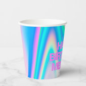 Aangepaste tekstholografische Iridescent Y2K Eyeca Papieren Bekers (Voorkant)