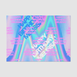 Aangepaste tekstholografische Iridescent Y2K Moder Tissuepapier