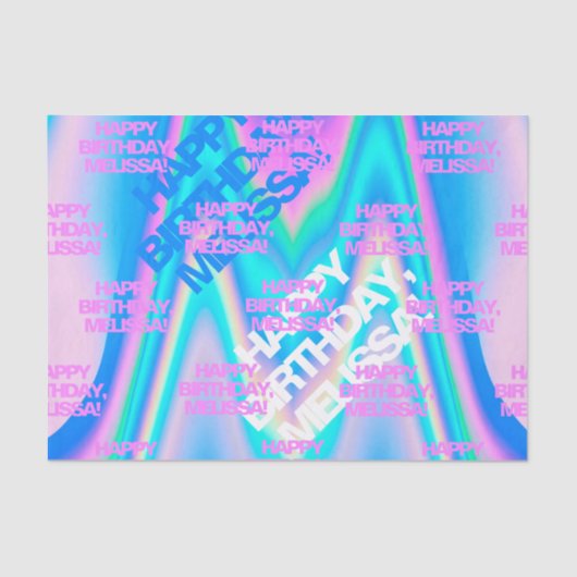 Aangepaste tekstholografische Iridescent Y2K Moder Tissuepapier (Voorkant)