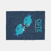 Aangepaste tekstkleur en gevaarlijke piranha vis fleece deken (Voorkant (Horizontaal))