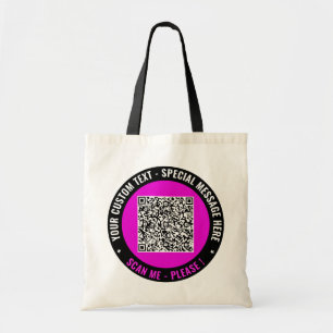 Aangepaste tekstkleur Uw QR-code boodschappentas v Tote Bag