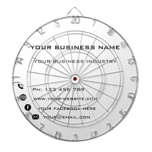 Aangepaste tekstkleur Zakelijk Dartbord (Voorkant)