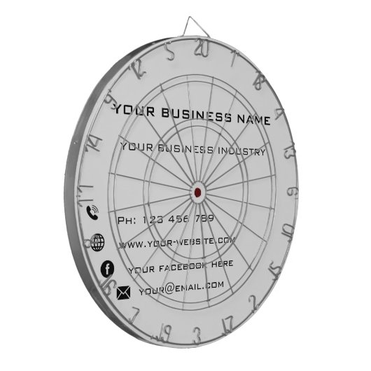 Aangepaste tekstkleur Zakelijk Dartbord (Voorkant Links)