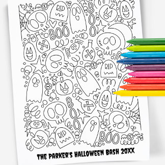 Aangepaste tekstkleurpagina | Halloweenpatroon