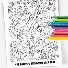 Aangepaste tekstkleurpagina | Halloweenpatroon