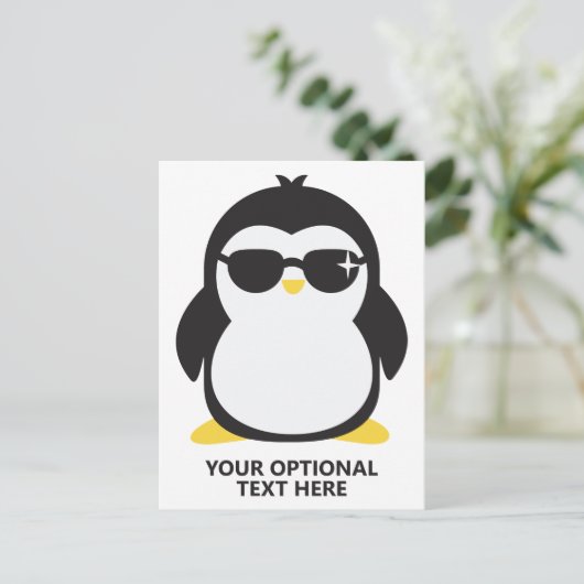 Aangepaste tekstkoele pinguïn briefkaart (Staand voorkant)