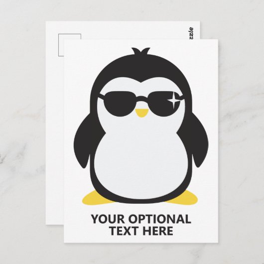 Aangepaste tekstkoele pinguïn briefkaart (Voorkant / Achterkant)