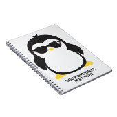 Aangepaste tekstkoele pinguïn notitieboek (Rechterzijde)