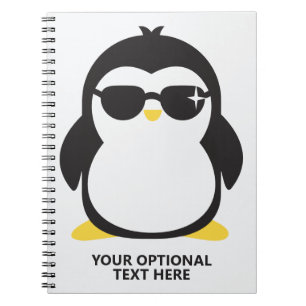Aangepaste tekstkoele pinguïn notitieboek