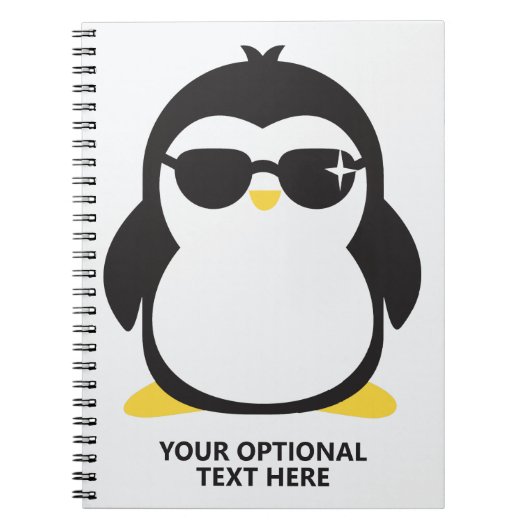 Aangepaste tekstkoele pinguïn notitieboek (Voorkant)