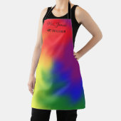 Aangepaste tekstleraar toevoegen naam kleurrijk schort (Insitu)