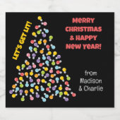 Aangepaste tekstlijst Kerstboom Likeurfles Etiket (Enkel label)