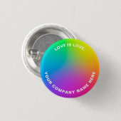 Aangepaste tekstminimalistische regenboogfluitkleu ronde button 3,2 cm (Voorkant /achterkant)