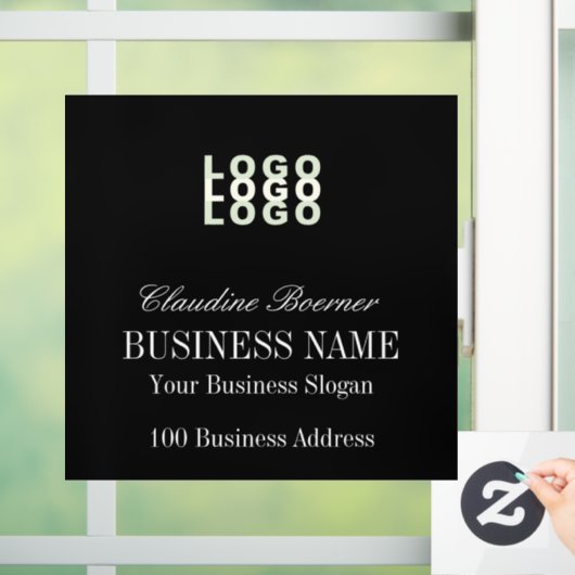 Aangepaste tekstnaam Business Window Cling Raamsticker (Huis)