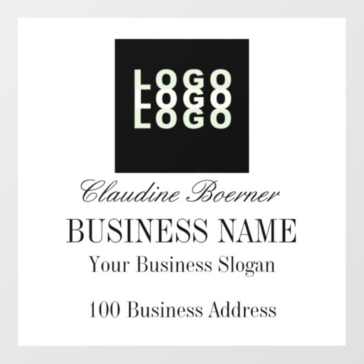 Aangepaste tekstnaam Business Window Cling Raamsticker (Vel)