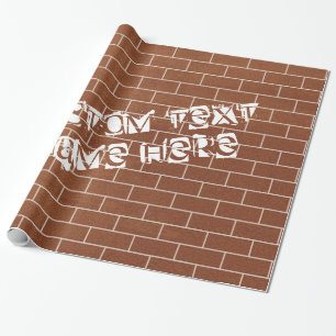 Aangepaste tekstnaam Gift Wrapping Paper Brick Wal Cadeaupapier