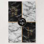 Aangepaste tekstnaam Jigzaag Puzzle Black Witte ma Legpuzzel (Verticaal)