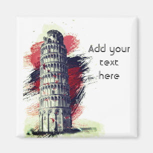 Aangepaste tekstoptoren van Pisa Travel Fridge Magneet