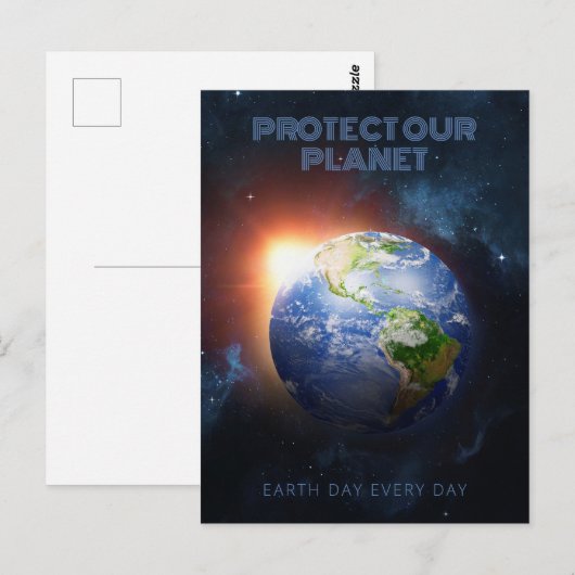 Aangepaste tekstplaneet Aarde Briefkaart (Voorkant / Achterkant)