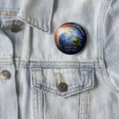 Aangepaste tekstplaneet Aarde Ronde Button 5,7 Cm (In situ)