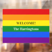 Aangepaste tekstregenboog vlag raamsticker (Vel 2)