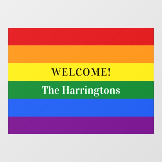 Aangepaste tekstregenboog vlag raamsticker (Vel)