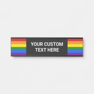 Aangepaste tekstregenboogpride deurbordje