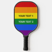 Aangepaste tekstregenboogpride pickleball paddle (Achterkant)