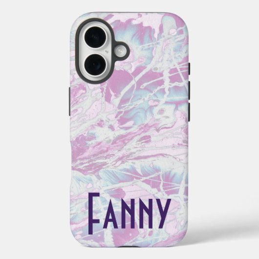 Aangepaste tekstretro paars monogram Case-Mate iPhone case (Achterkant)