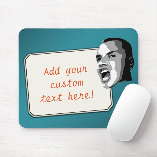 Aangepaste tekstshout op verloop Blauwgroen Muismat (Met muis)