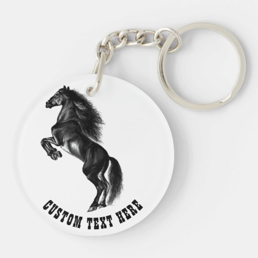 Aangepaste tekstSleutelhanger met rechtop zwarte p Sleutelhanger (Achterkant)