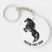 Aangepaste tekstSleutelhanger met rechtop zwarte p Sleutelhanger (Voorkant)