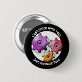 Aangepaste teksttandwielen ronde button 5,7 cm (Voorkant /achterkant)