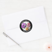 Aangepaste teksttandwielen ronde sticker (Envelop)