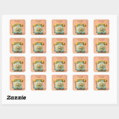 Aangepaste tekstterugzendtelefoon vierkante sticker (Vel)