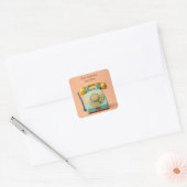 Aangepaste tekstterugzendtelefoon vierkante sticker (Envelop)