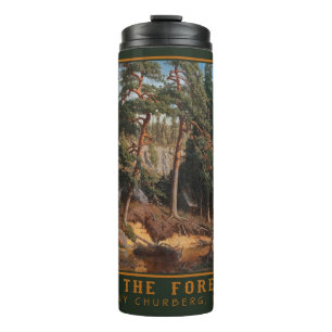 Aangepaste teksttumbler "In the Forest"-kunst Thermosbeker