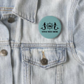 Aangepaste tekstverzendwiel en zeemeerminnen ronde button 5,7 cm (In situ)