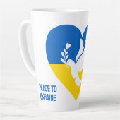 Aangepaste tekstvrede voor Oekraïne Latte Mok (Linkerhoek)