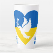 Aangepaste tekstvrede voor Oekraïne Latte Mok (Voorkant)