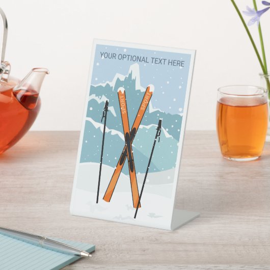 Aangepaste tekstwintersessie reclamebord met voetstuk (Insitu)