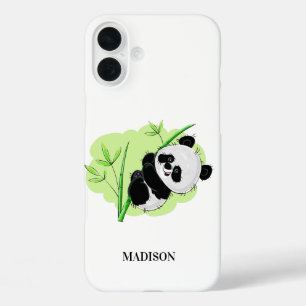 Aangepaste telefoongesprekken met Panda iPhone 16 Plus Hoesje