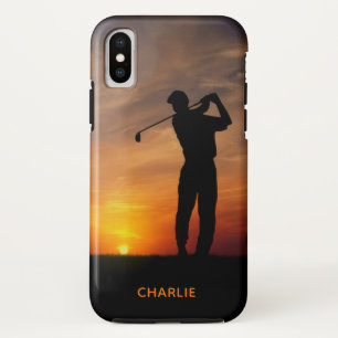 Aangepaste telefoongesprekken met Sunset Golfer iPhone XS Hoesje