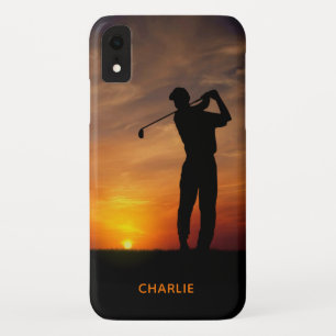 Aangepaste telefoongesprekken met Sunset Golfer iPhone XR Hoesje