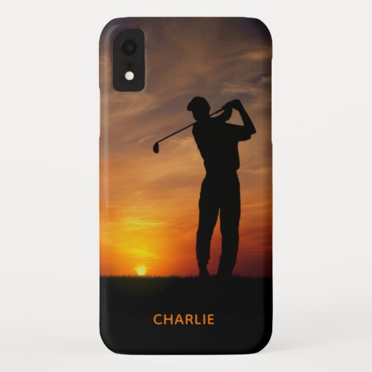 Aangepaste telefoongesprekken met Sunset Golfer Case-Mate iPhone Case (Achterkant)