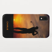 Aangepaste telefoongesprekken met Sunset Golfer Case-Mate iPhone Case (Achterkant (horizontaal))