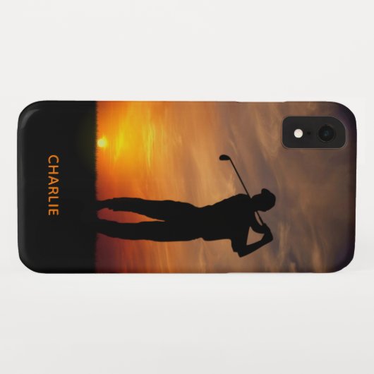 Aangepaste telefoongesprekken met Sunset Golfer Case-Mate iPhone Case (Achterkant (horizontaal))