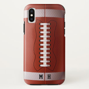 Aangepaste telefoongesprekken voor monogram Footba iPhone X Hoesje