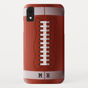 Aangepaste telefoongesprekken voor monogram Footba iPhone XR Hoesje