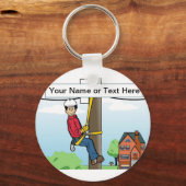 Aangepaste telefoonlijn - Mannelijke Cartoon Sleutelhanger (Voorkant)